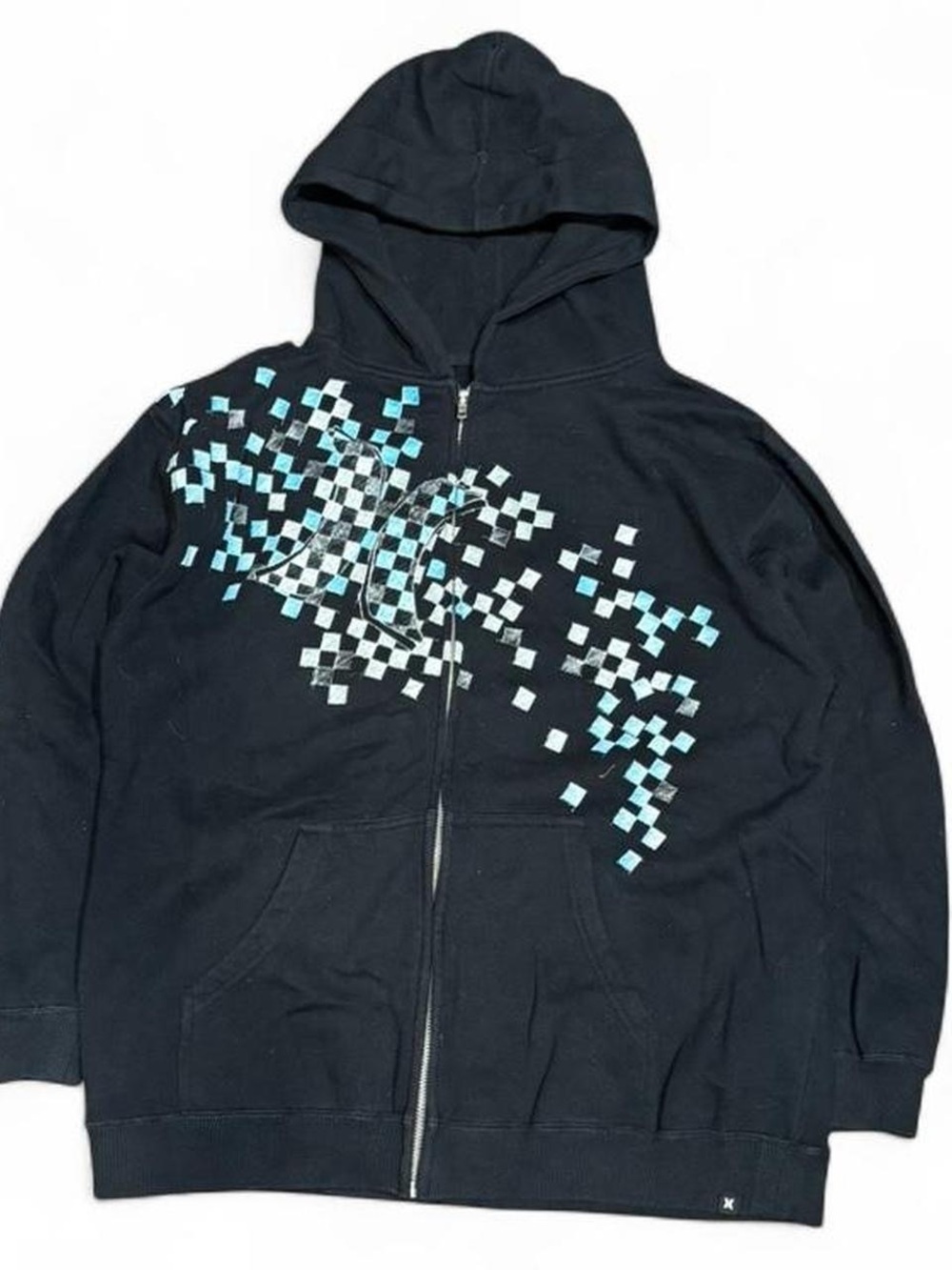 Y2K Hurley Embroidered Graphic AOP Zip Up Hoodie